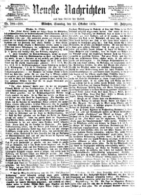 Neueste Nachrichten aus dem Gebiete der Politik (Münchner neueste Nachrichten) Sonntag 25. Oktober 1874