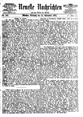 Neueste Nachrichten aus dem Gebiete der Politik (Münchner neueste Nachrichten) Mittwoch 25. November 1874