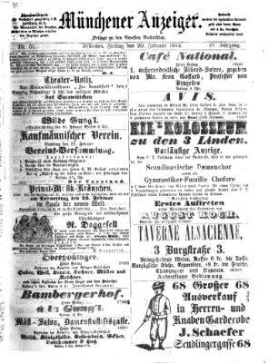 Münchener Anzeiger (Münchner neueste Nachrichten) Freitag 20. Februar 1874