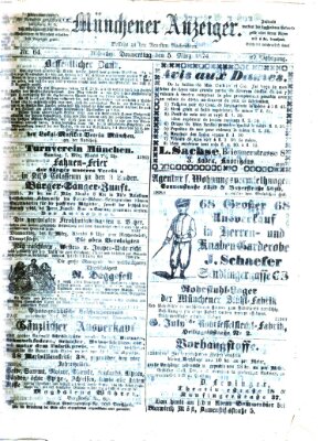 Münchener Anzeiger (Münchner neueste Nachrichten) Donnerstag 5. März 1874