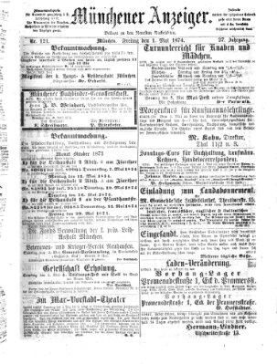 Münchener Anzeiger (Münchner neueste Nachrichten) Freitag 1. Mai 1874