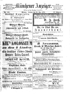 Münchener Anzeiger (Münchner neueste Nachrichten) Freitag 29. Mai 1874