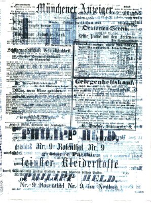 Münchener Anzeiger (Münchner neueste Nachrichten) Sonntag 14. Juni 1874