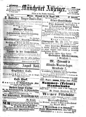 Münchener Anzeiger (Münchner neueste Nachrichten) Mittwoch 26. August 1874