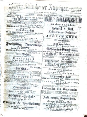 Münchener Anzeiger (Münchner neueste Nachrichten) Samstag 5. September 1874