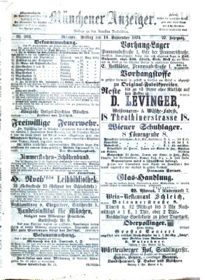 Münchener Anzeiger (Münchner neueste Nachrichten) Freitag 18. September 1874
