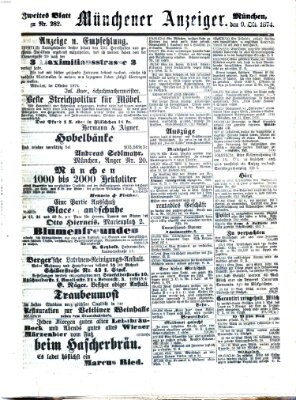 Münchener Anzeiger (Münchner neueste Nachrichten) Freitag 9. Oktober 1874