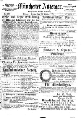 Münchener Anzeiger (Münchner neueste Nachrichten) Freitag 30. Oktober 1874