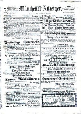 Münchener Anzeiger (Münchner neueste Nachrichten) Samstag 7. November 1874