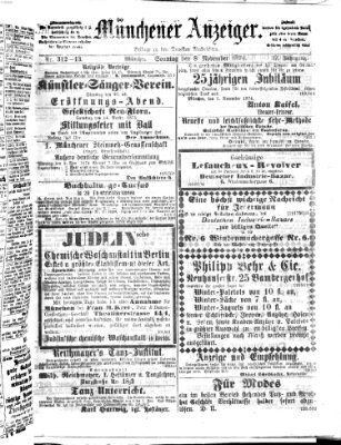 Münchener Anzeiger (Münchner neueste Nachrichten) Sonntag 8. November 1874