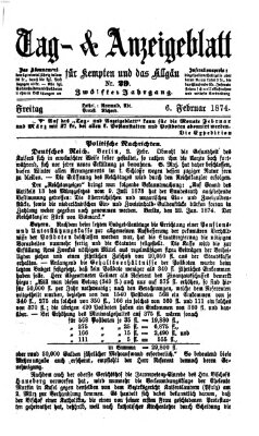 Tag- und Anzeigeblatt für Kempten und das Allgäu Freitag 6. Februar 1874