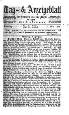 Tag- und Anzeigeblatt für Kempten und das Allgäu Sonntag 3. Mai 1874