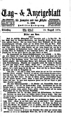 Tag- und Anzeigeblatt für Kempten und das Allgäu Dienstag 18. August 1874