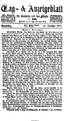 Tag- und Anzeigeblatt für Kempten und das Allgäu Samstag 24. Oktober 1874