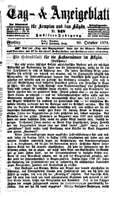 Tag- und Anzeigeblatt für Kempten und das Allgäu Freitag 30. Oktober 1874