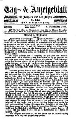 Tag- und Anzeigeblatt für Kempten und das Allgäu Freitag 6. November 1874