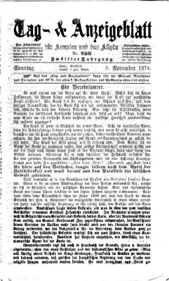 Tag- und Anzeigeblatt für Kempten und das Allgäu Sonntag 8. November 1874