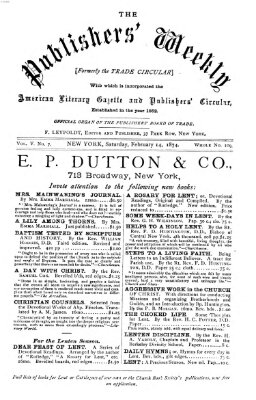 Publishers' weekly Samstag 14. Februar 1874