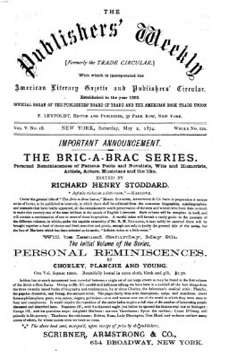 Publishers' weekly Samstag 2. Mai 1874