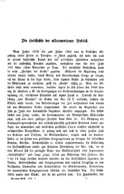 Im neuen Reich Freitag 30. Januar 1874