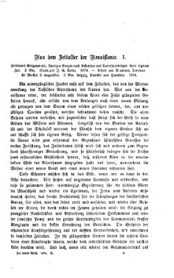 Im neuen Reich Freitag 28. August 1874