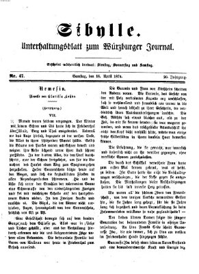 Sibylle (Würzburger Journal) Samstag 18. April 1874