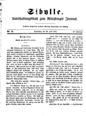 Sibylle (Würzburger Journal) Donnerstag 18. Juni 1874