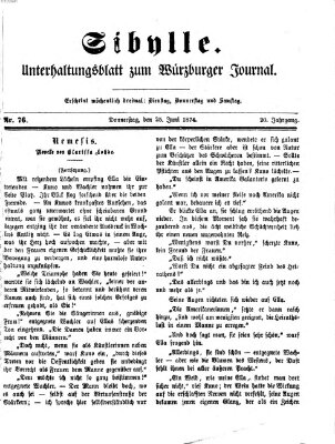 Sibylle (Würzburger Journal) Donnerstag 25. Juni 1874