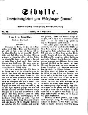 Sibylle (Würzburger Journal) Samstag 1. August 1874