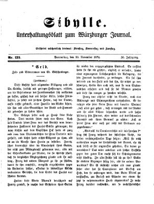 Sibylle (Würzburger Journal) Donnerstag 19. November 1874