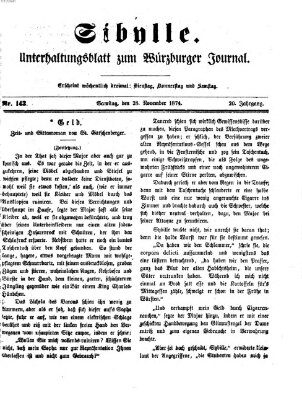 Sibylle (Würzburger Journal) Samstag 28. November 1874