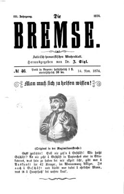 Die Bremse Samstag 14. November 1874