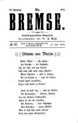 Die Bremse Samstag 21. November 1874