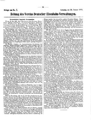 Zeitung des Vereins Deutscher Eisenbahnverwaltungen (Eisenbahn-Zeitung) Montag 25. Januar 1875