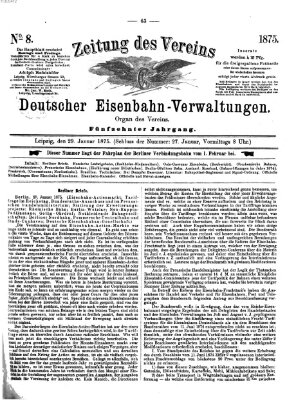 Zeitung des Vereins Deutscher Eisenbahnverwaltungen (Eisenbahn-Zeitung) Freitag 29. Januar 1875