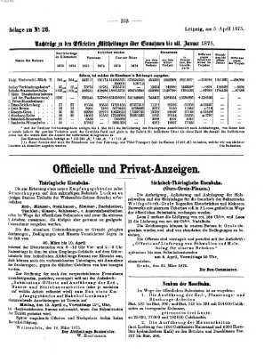 Zeitung des Vereins Deutscher Eisenbahnverwaltungen (Eisenbahn-Zeitung) Montag 5. April 1875