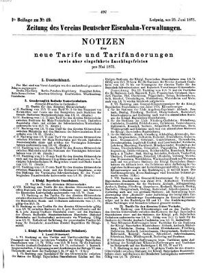 Zeitung des Vereins Deutscher Eisenbahnverwaltungen (Eisenbahn-Zeitung) Freitag 25. Juni 1875