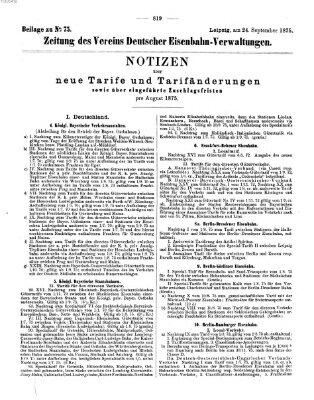 Zeitung des Vereins Deutscher Eisenbahnverwaltungen (Eisenbahn-Zeitung) Freitag 24. September 1875