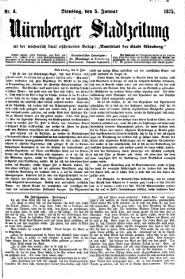 Nürnberger Stadtzeitung (Nürnberger Abendzeitung) Dienstag 5. Januar 1875