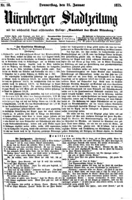 Nürnberger Stadtzeitung (Nürnberger Abendzeitung) Donnerstag 21. Januar 1875