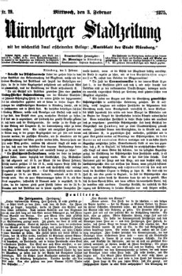 Nürnberger Stadtzeitung (Nürnberger Abendzeitung) Mittwoch 3. Februar 1875