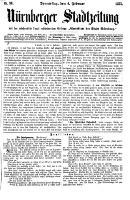 Nürnberger Stadtzeitung (Nürnberger Abendzeitung) Donnerstag 4. Februar 1875