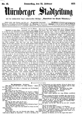 Nürnberger Stadtzeitung (Nürnberger Abendzeitung) Donnerstag 25. Februar 1875