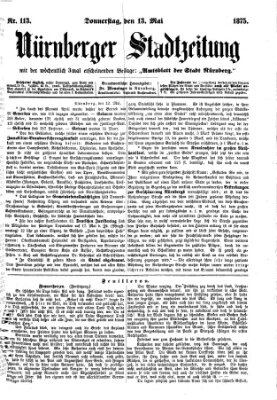 Nürnberger Stadtzeitung (Nürnberger Abendzeitung) Donnerstag 13. Mai 1875