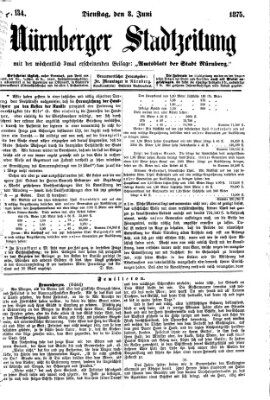 Nürnberger Stadtzeitung (Nürnberger Abendzeitung) Dienstag 8. Juni 1875