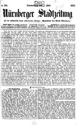 Nürnberger Stadtzeitung (Nürnberger Abendzeitung) Donnerstag 1. Juli 1875