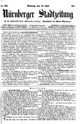 Nürnberger Stadtzeitung (Nürnberger Abendzeitung) Montag 19. Juli 1875