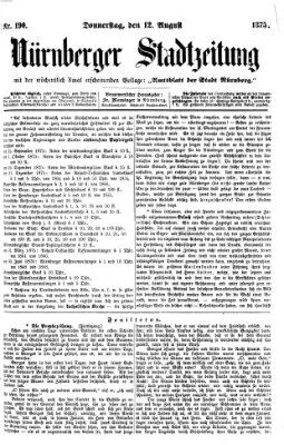 Nürnberger Stadtzeitung (Nürnberger Abendzeitung) Donnerstag 12. August 1875