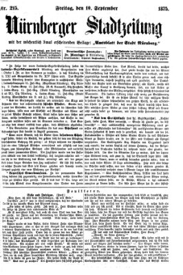 Nürnberger Stadtzeitung (Nürnberger Abendzeitung) Freitag 10. September 1875