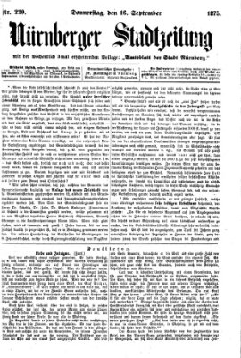 Nürnberger Stadtzeitung (Nürnberger Abendzeitung) Donnerstag 16. September 1875